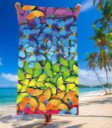RĘCZNIK PLAŻOWY KĄPIELOWY 100 X 180 CM MIKROFIBRA DUŻY SZYBKOSCHNĄCY MIĘKKI KOLOROWY