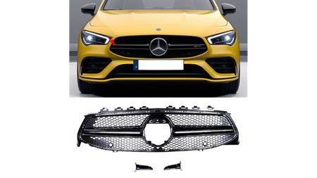 Grill sportowy Black A-Type z PDC MERCEDES CLA C118 X118 2019-obecnie