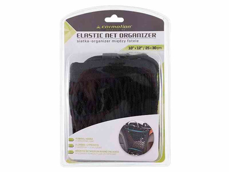 Siatka - organizer między fotele 25x30 cm, 2 kieszenie