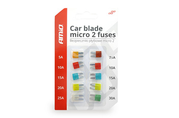 Bezpieczniki samochodowe MICRO 2 blister zestaw 10 szt. AMIO-02331