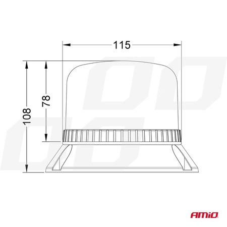 Lampa ostrzegawcza błyskowa kogut 60 LED W22M 12V 24V AMIO-03337
