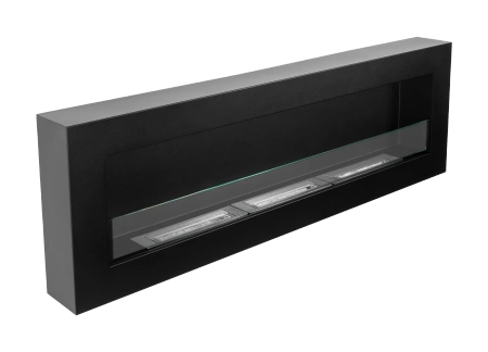 Biokominek wiszący z szybą 1200x400 Box czarny strukturalny mat