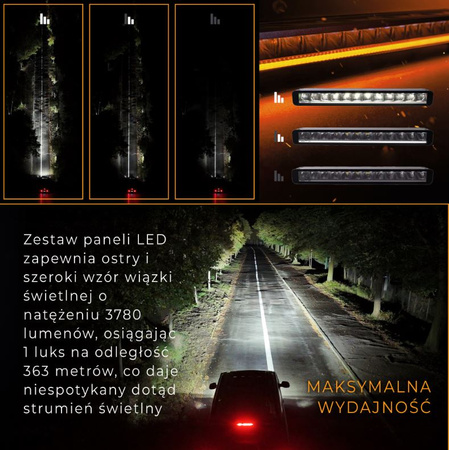 LED BAR Zestaw lamp oświetlenie LED w grill do FORD RANGER IV 2022-