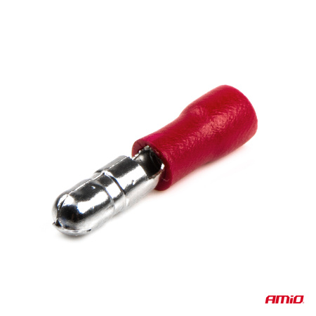 Konektory izolowane męskie okrągłe walcowe 4mm 0.5-1.5mm2 10A 10 szt. AMIO-03071