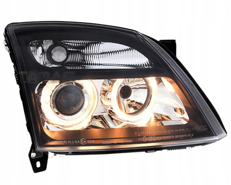Lampy przednie reflektory Opel Vectra C ringi Czarne pasuje tez do Vectra C GTS