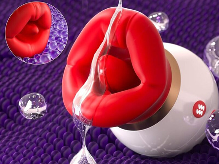 MASAŻER EROTYCZNY USTA Z JĘZYKIEM WIBRATOR MASTURBATOR 3 POZIOMY SSANIA 10 RODZAJÓW WIBRACJI WODOODPORNY