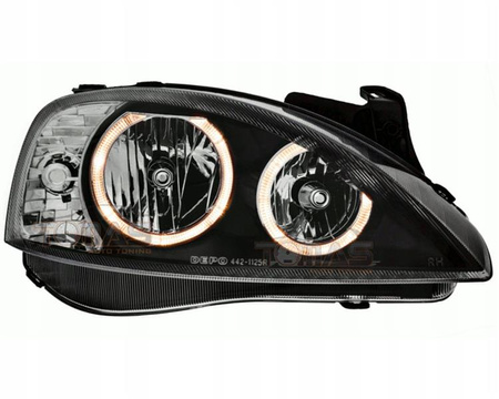 Reflektory lampy przednie Opel Corsa C Ringi Black