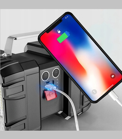 LATARKA AKUMULATOROWA LED MOCNA SZPERACZ REFLEKTOR USB DWUSTRONNA WODOODPORNA POWERBANK