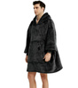 BLUZOKOC CZARNY PONCZO BLUZA Z KAPTUREM KIESZEŃ KANGUR POLAR OVERSIZE 100% POLIESTER DLA MŁODZIEŻY DOROSŁYCH