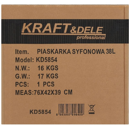 PIASKARKA SYFONOWA 38L + AKCESORIA KD5854