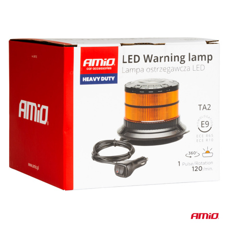 Lampa ostrzegawcza błyskowa kogut LED W29M 12V 24V AMIO-04110