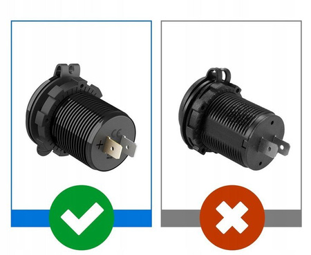 Ładowarka motocyklowa 2x USB QC3.0 woltomierz 3A C