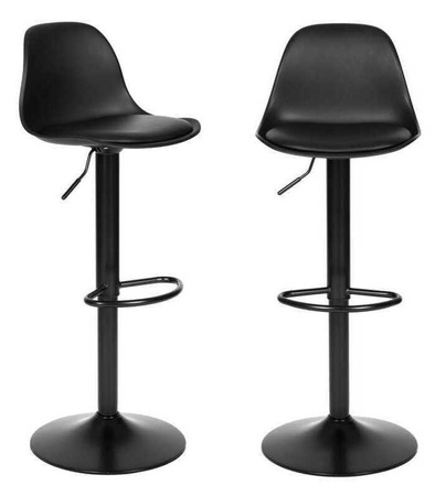 KRZESŁO BAROWE HOKER STOŁEK BAROWY OBROTOWY EKOSKÓRA CZARNY NOWOCZESNY DESIGN KUCHNIA JADALNIA BAR