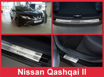 NISSAN QASHQAI 2 Zestaw (Nakładka na zderzak tylny + nakładki progowe)