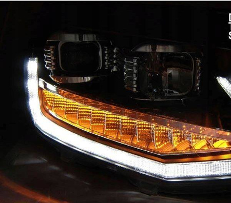 Lampy reflektory Vw T6 15- black tube led drl dts