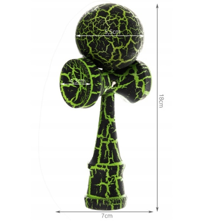 KENDAMA JAPOŃSKA GRA ZRĘCZNOŚCIOWA DREWNIANA DWUKOLOROWA ZŁAP KULKĘ