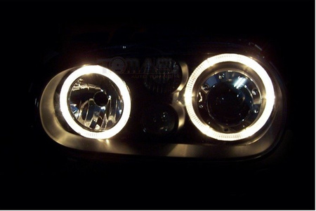 Lampy reflektory Vw Golf 4 IV ringi depo black