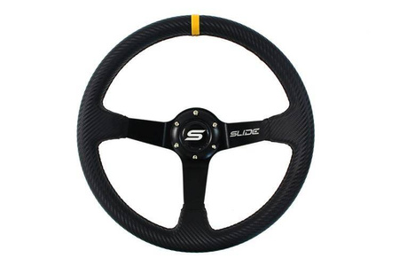 Kierownica SLIDE 350mm offset:80mm Carbon Yellow Strip