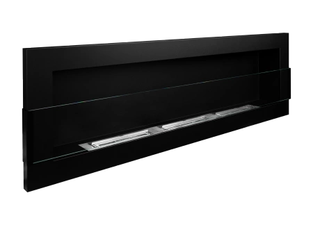 BIOKOMINEK 1200X400 czarny Strukturalny z  szybą