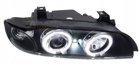 Reflektory lampy przednie BMW E39 black ringi