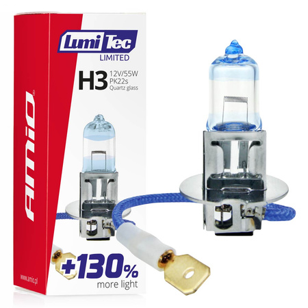Żarówka halogenowa H3 12V 55W LumiTec LIMITED +130% AMIO-02131