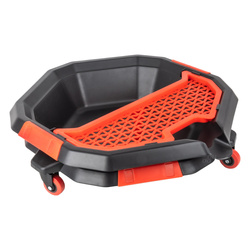 Miska zlewarka oleju na kółkach ze schowkiem na narzędzia AMIO-04264