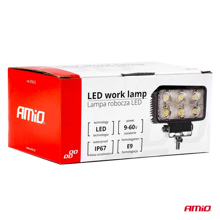Lampa robocza halogen LED szperacz AWL02 6 LED 12V 24V AMIO-01613