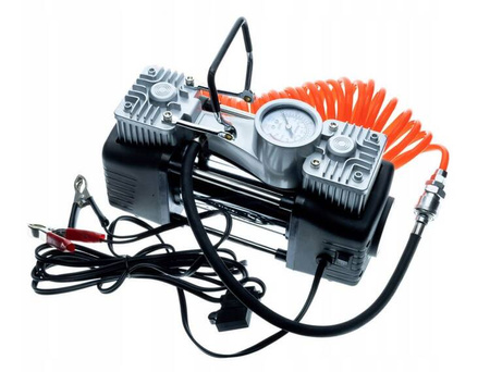 Kompresor samochodowy dwutłokowy 180w 10bar pompka samochodowa 12v metalowy