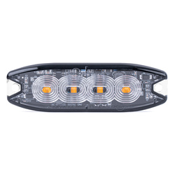Lampa błyskowa ostrzegawcza płaska 4 LED R65 R10 12-24V AMIO-02298