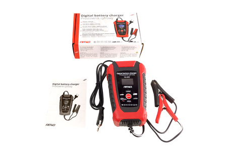 Prostownik cyfrowy ładowarka do akumulatora 6A 3A 12V 24V DBC-03 AMIO-02379