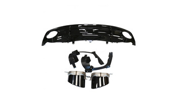 Tylny dyfuzor Czarny Tail Pipes AUDI A7 Facelift 2016-2018 Sport-RS7-Style
