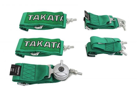 Pasy sportowe 6p 3" Green - Takata Replica harness