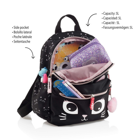 Mały plecak Miquelrius - Czarny Kot 5L