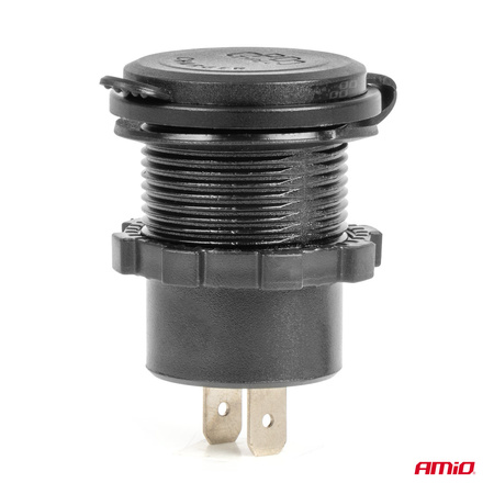 Ładowarka samochodowa z gniazdami USB wodoodporna z włącznikiem USB + 2x USB-C QC3.0 12V 24V AMIO-04227
