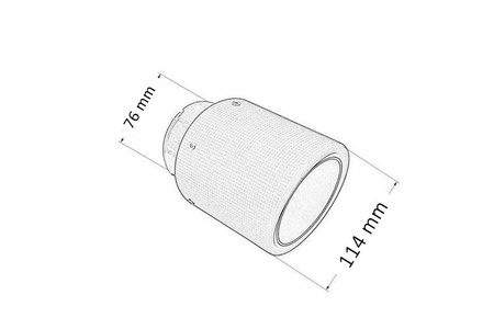 Końcówka tłumika 114mm wejście 76mm Carbon Mat
