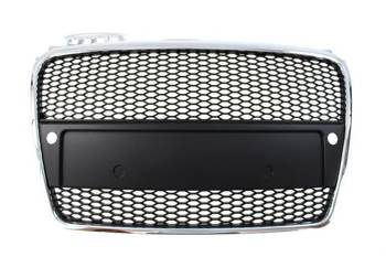 GRILL AUDI A4 B7 RS-STYLE CHROME-BLACK (05-08) PDC
