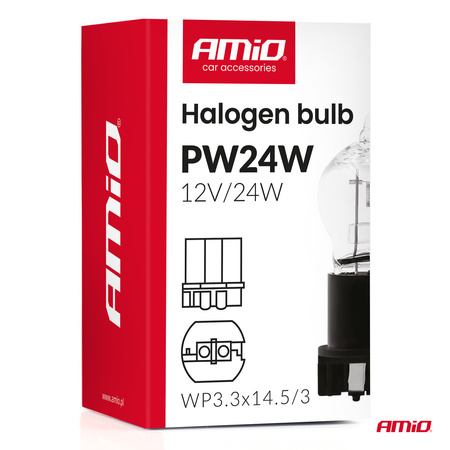 Żarówka halogenowa PW24W WP3.3x14.5-3 24W 12V AMIO-04409