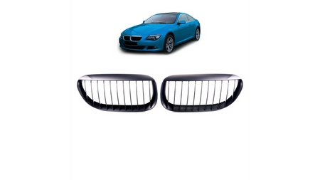 Grill sportowy pojedyncze żeberka Matt Black BMW 6 E63 E64 2003-2010