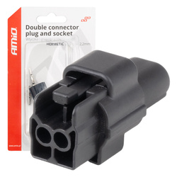 Złącze elektryczne wodoodporne zestaw 2 PIN 2.2mm AMIO-04346