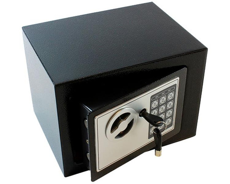 Sejf elektroniczny na szyfr kod z kluczem klucz