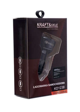Ładowarka samochodowa  QUICK CHARGE 3 porty USB LED KD1238