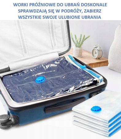 WORKI PRÓŻNIOWE NA UBRANIA Z POMPKĄ ZESTAW 15 SZT. ELEMENTÓW HERMETYCZNE WIELORAZOWE