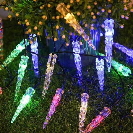 LAMPKI ZEWNĘTRZNE SOPLE LODU Z PILOTEM 40 LED OŚWIETLENIE ŚWIĄTECZNE CHOINKOWE