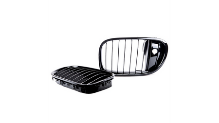 Grill sportowy pojedyncze żeberka Gloss Black Camera BMW 7 F01 F02 F03 F04 2012-2016