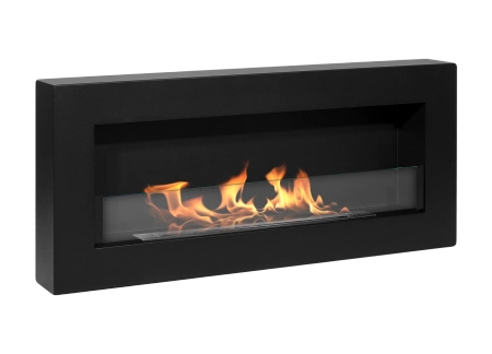 Biokominek Box 900x400 czarny z szybą