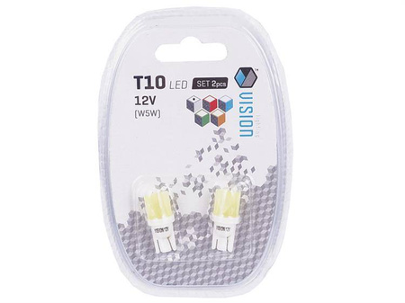 Żarówka VISION W5W (T10) 12V 1x COB LED, biała, 2 szt.