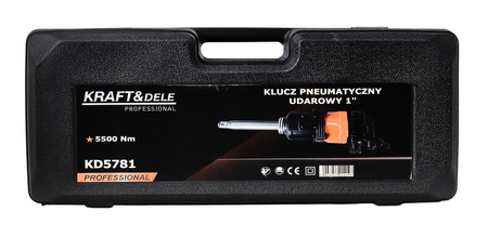 KLUCZ UDAROWY PNEUMATYCZNY 1"  5500Nm + WALIZKA + 2 nasadki KD5781
