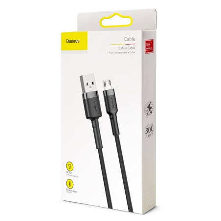 Kabel USB na micro USB Baseus Cafule 2.0A 3m szaro-czarny