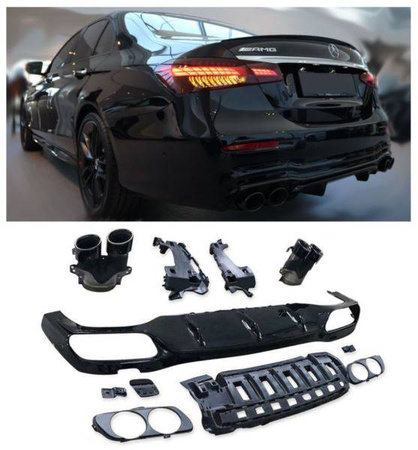 DYFUZOR MERCEDES W213 KONCÓWKI BLACK LOOK AMG