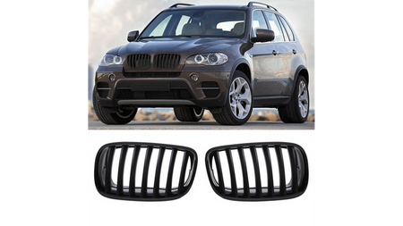 Grill sportowy pojedyncze żeberka Gloss Black BMW X6 E71 E72 X5 E70 2007-2013